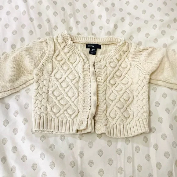 GAP Shirts Tops Baby Gap Cream Cable Knit Cardigan Euc 218